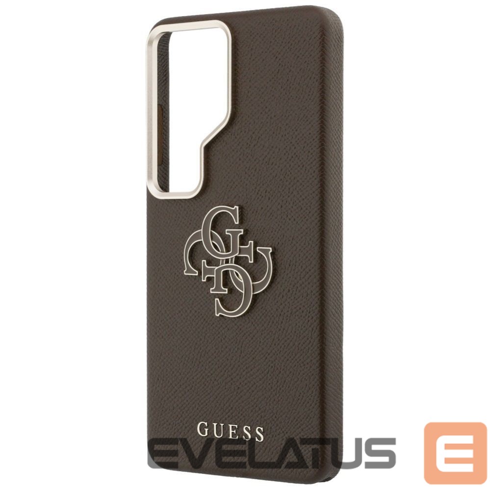 Citas preces Guess Guess Grained Big 4G Metal Logo Case for Samsung Galaxy S26 - Brown