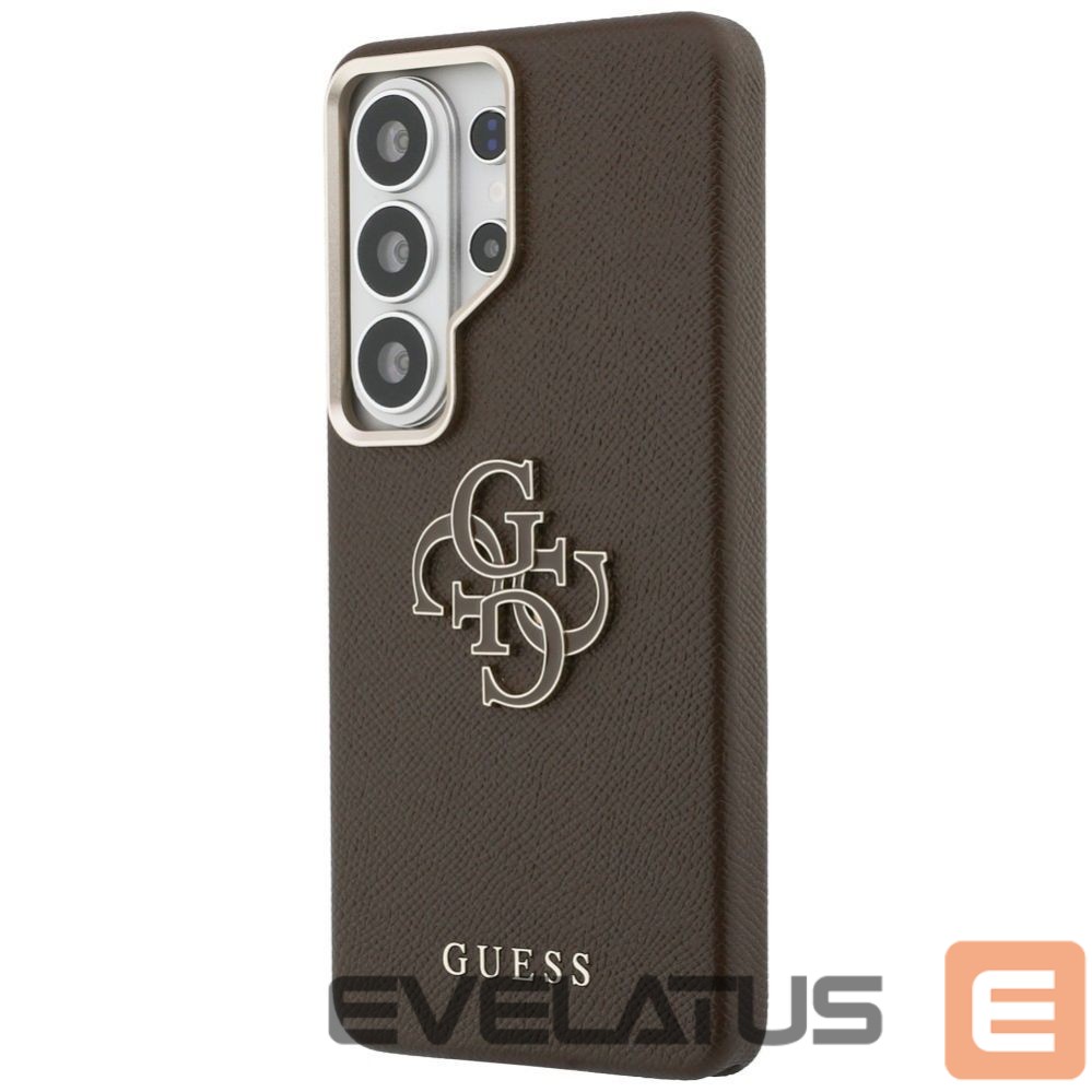 Citas preces Guess Guess Grained Big 4G Metal Logo Case for Samsung Galaxy S26 - Brown