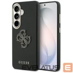 Citas preces Guess  Guess Grained Big 4G Metal Logo Case for Samsung Galaxy S26+ - Brown 