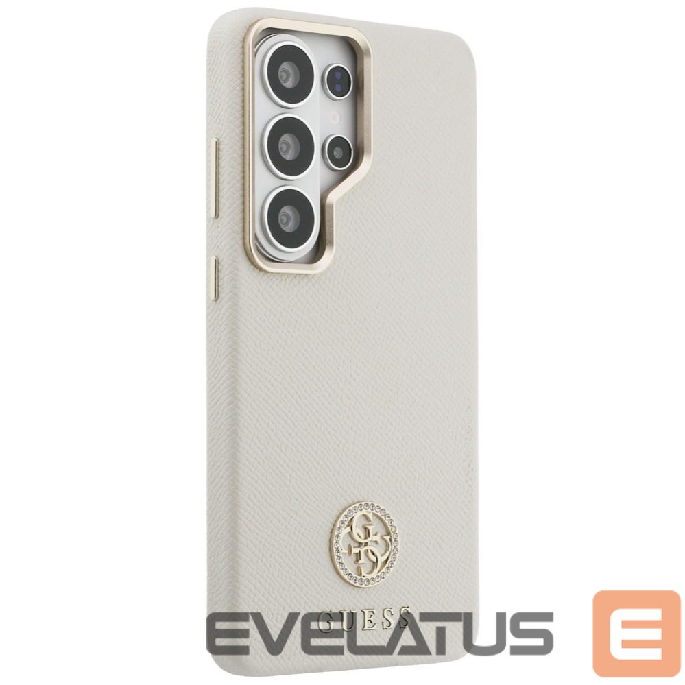 Citas preces Guess Guess Rhinestone Round Logo MagSafe Case for Samsung Galaxy S26 Ultra - Beige