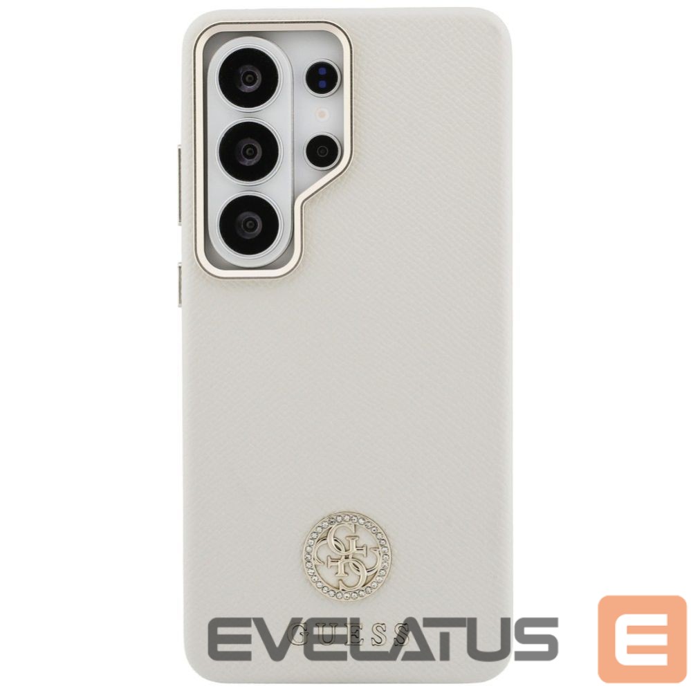 Citas preces Guess Guess Rhinestone Round Logo MagSafe Case for Samsung Galaxy S26 Ultra - Beige