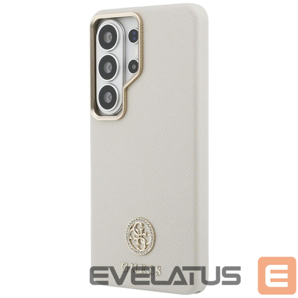 Citas preces Guess Guess Rhinestone Round Logo MagSafe Case for Samsung Galaxy S26 Ultra - Beige