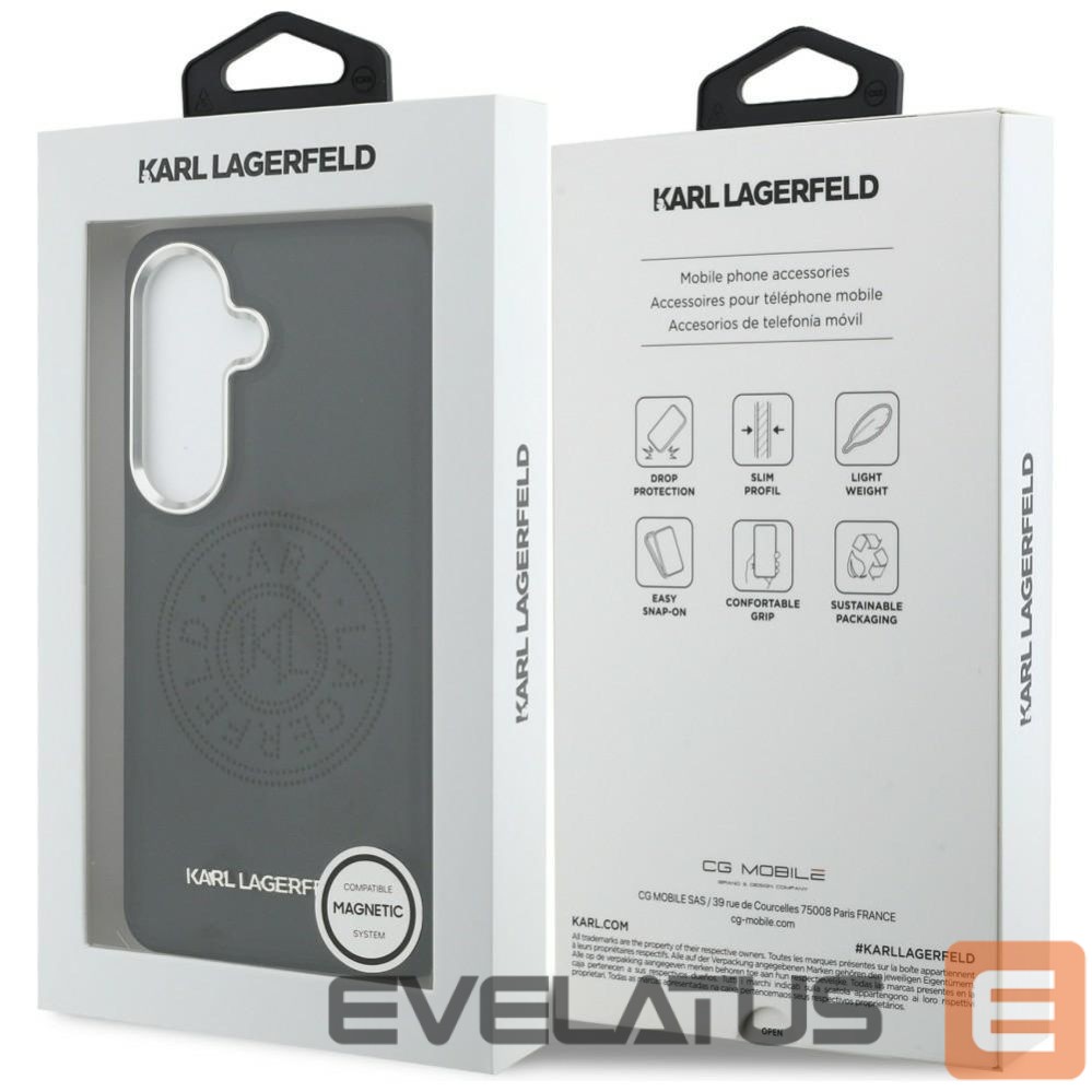 Citas preces Karl Lagerfeld Karl Lagerfeld Perforated KL MagSafe Case for Samsung Galaxy S26 - Black