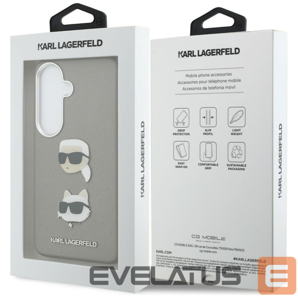 Citas preces Karl Lagerfeld Karl Lagerfeld Saffiano Double Heads Metal case for Samsung Galaxy S26 - silver