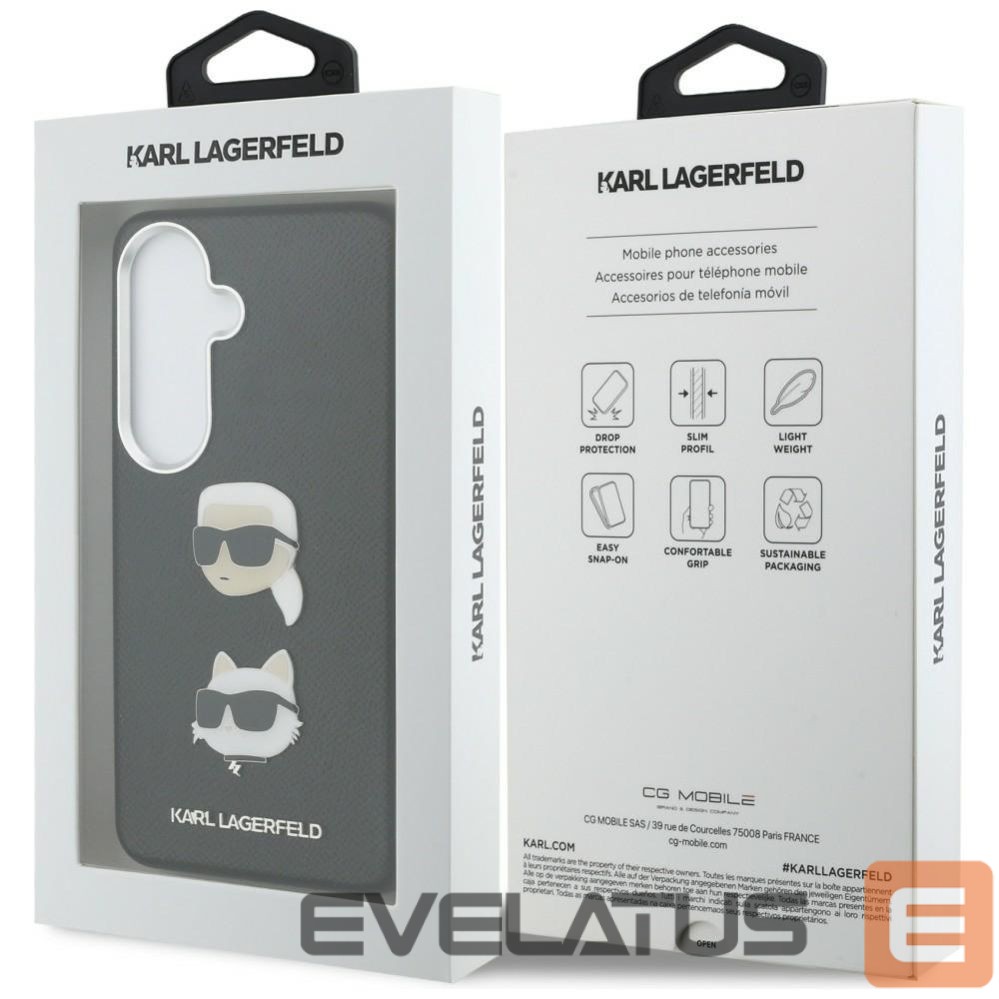 Citas preces Karl Lagerfeld Karl Lagerfeld Saffiano Double Heads Metal Case for Samsung Galaxy S26+ - Black