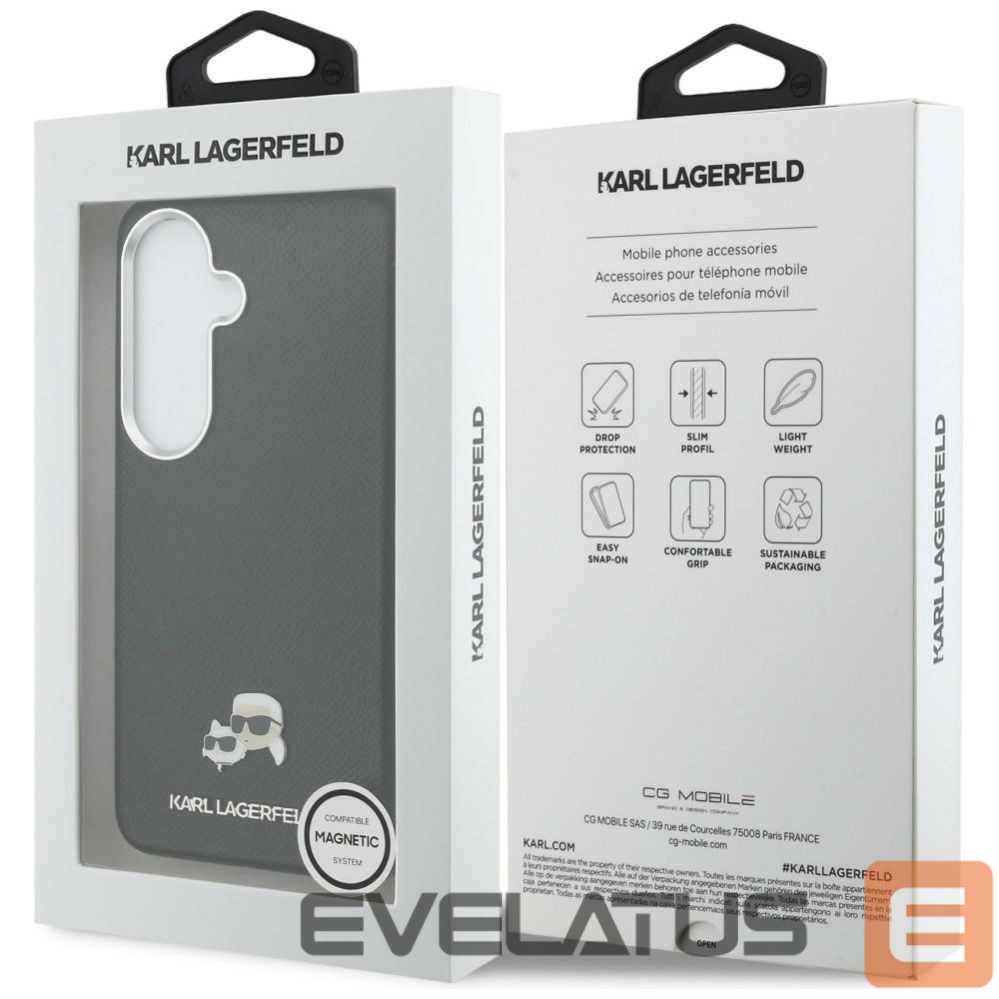 Citas preces Karl Lagerfeld Karl Lagerfeld Saffiano Double Heads Metal Case for Samsung Galaxy S26+ - Black