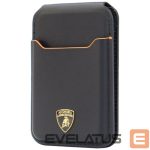Citas preces Audi  Lamborghini D1 Genuine Leather MagSafe mobile phone wallet - black and orange 