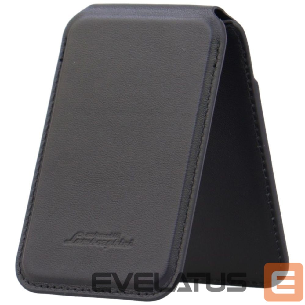 Citas preces Audi Lamborghini D1 Genuine Leather MagSafe Phone Wallet - Black and Green