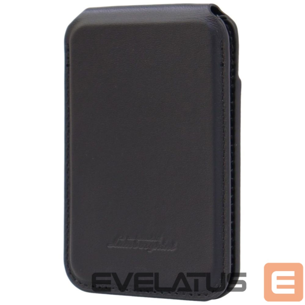 Citas preces Audi Lamborghini D1 Genuine Leather MagSafe Phone Wallet - Black and Green