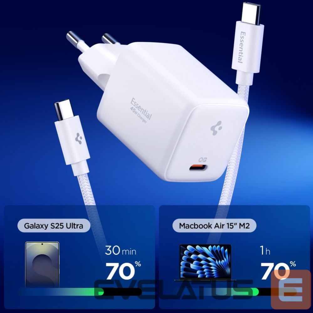 Citas preces Spigen Spigen EE451EU Essential USB-C 45W Wall Charger - White