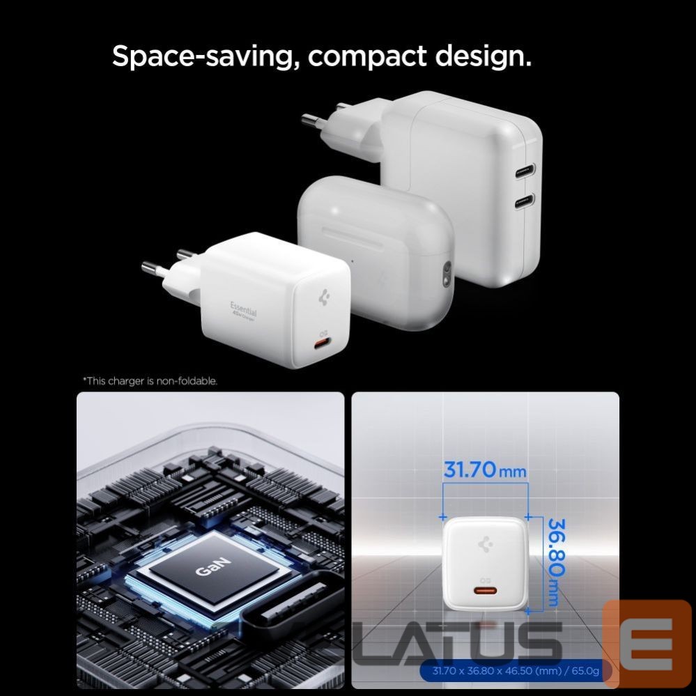 Citas preces Spigen Spigen EE451EU Essential USB-C 45W Wall Charger - White