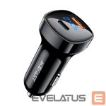 Adapteris Acefast  Acefast car charger 66W USB Type C / USB, PPS, Power Delivery, Quick Charge 4.0, AFC, FCP black (B4 black) 