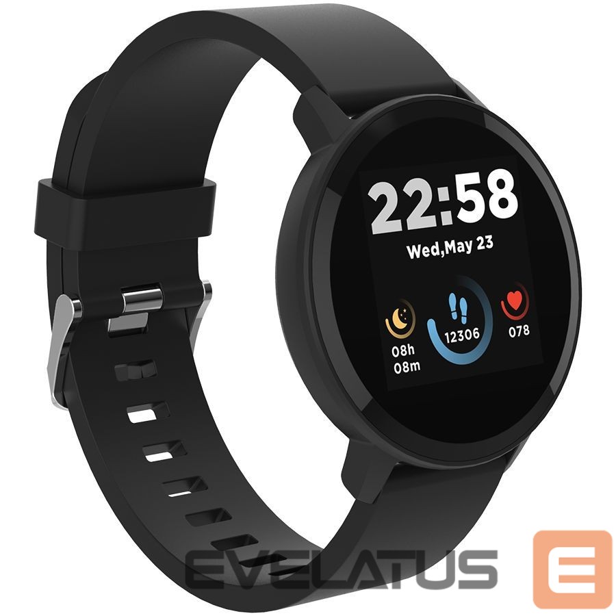 Viedpulksteni Canyon CANYON Lollypop SW-63, Smart watch, 1.3inches IPS full touch screen, Round watch, IP68 waterproof, multi-sport mode, BT5.0, compatibility with iOS and android, black, Host: 25.2*42.5*10.7mm, Strap: 20*250mm, 45g