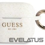 Maciņš austiņām Guess Apple AirPods 3 cover Silicone Glitter White