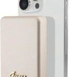 Ārējais akumulators Guess  Powerbank 3000mAh MagSafe Metal Script Logo Gold