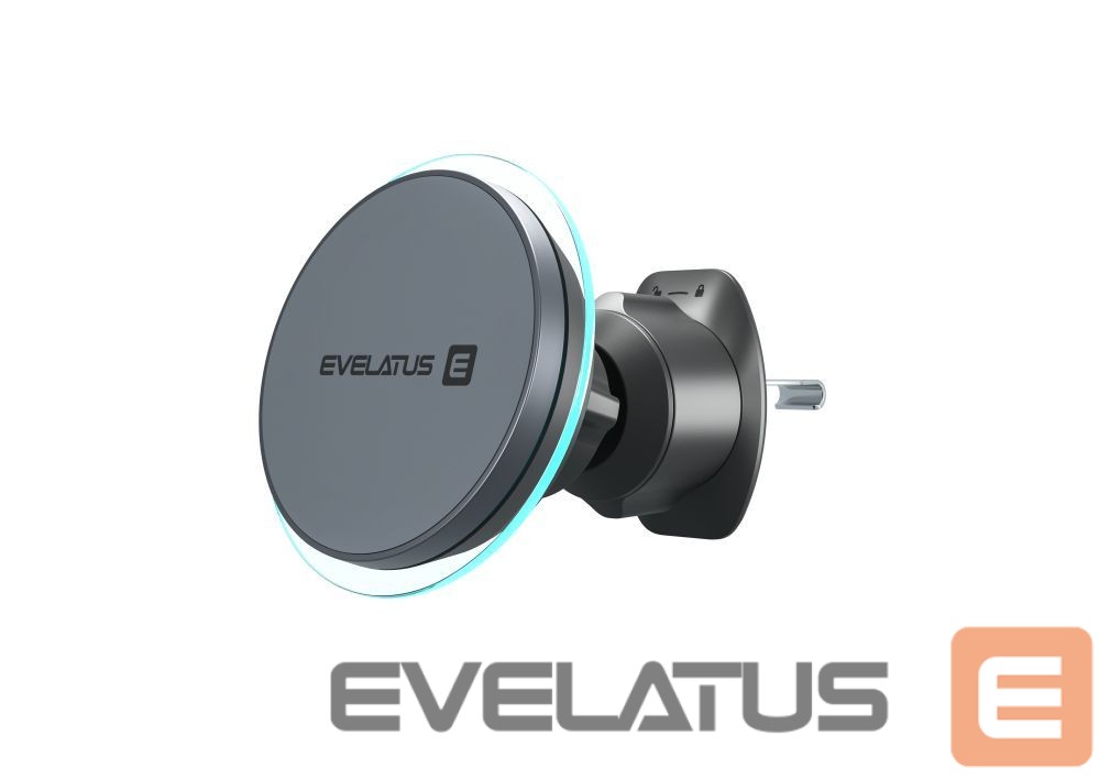 Auto turētājs Evelatus MagSafe Qi wireless charging magnet air vent mount (for Car air vent) Black