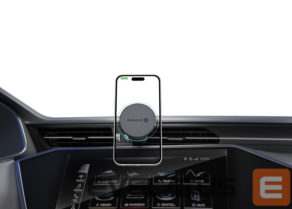Auto turētājs Evelatus MagSafe Qi wireless charging magnet air vent mount (for Car air vent) Black