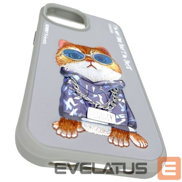 Citas preces Nimmy Nimmy Glasses Cool Cat iPhone 15 Case - Gray