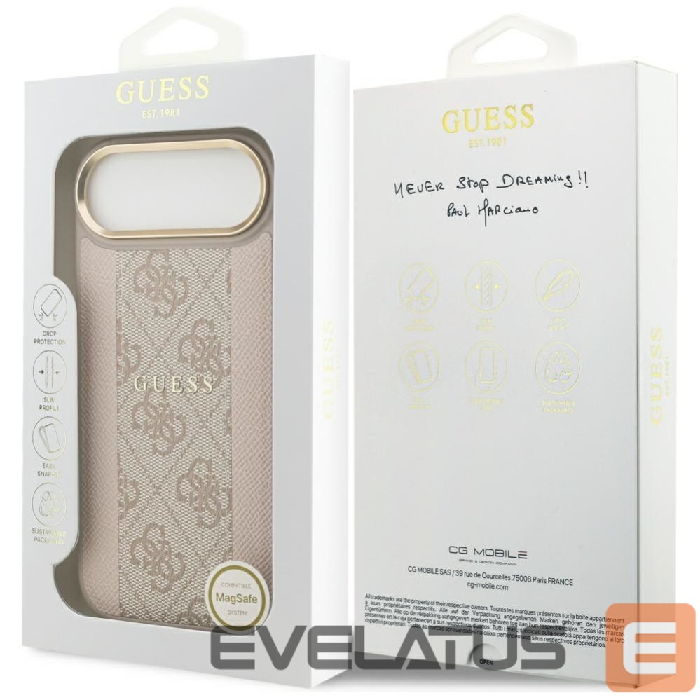 Citas preces Guess Guess 4G Stripe MagSafe Case for iPhone Air - Pink