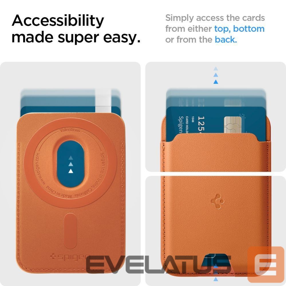 Citas preces Spigen Spigen Valentinus MagSafe Magnetic Phone Wallet - Orange