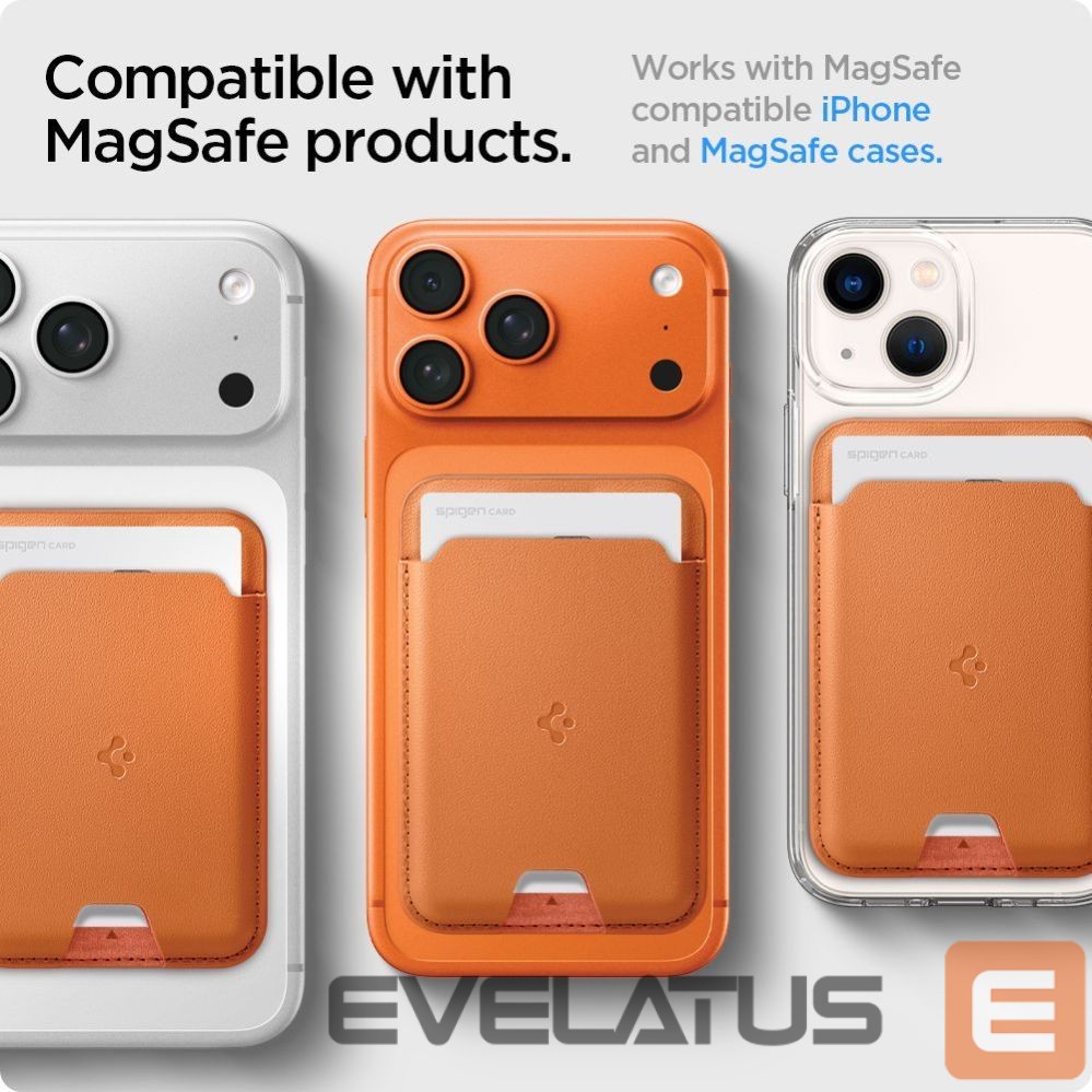 Citas preces Spigen Spigen Valentinus MagSafe Magnetic Phone Wallet - Orange