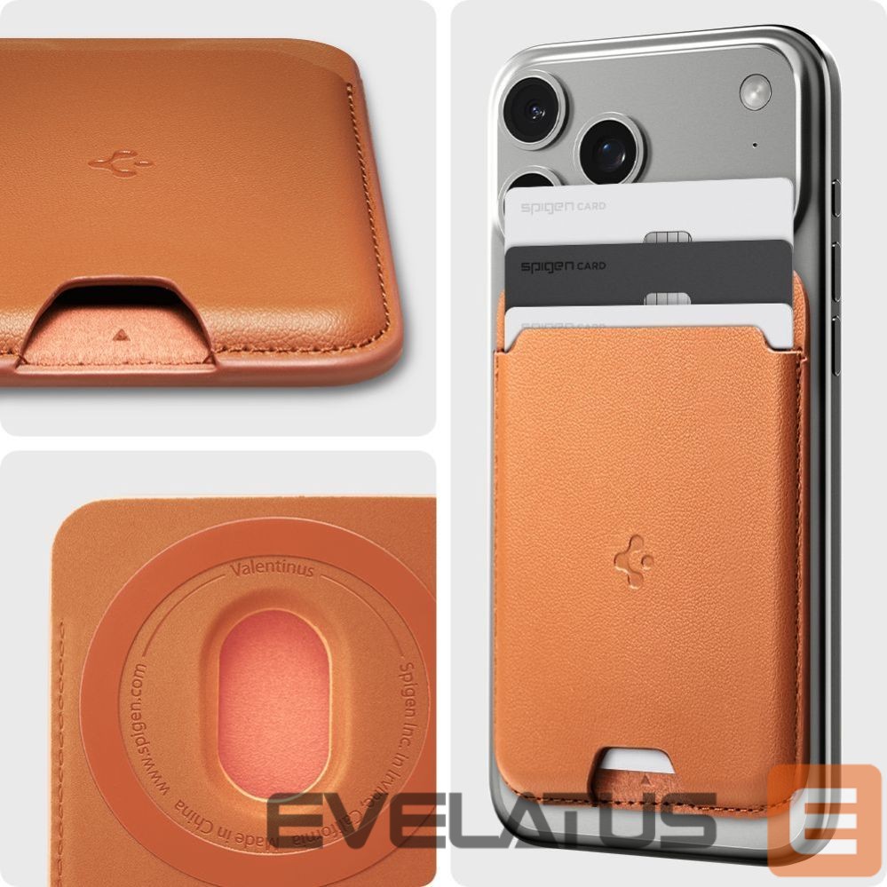Citas preces Spigen Spigen Valentinus MagSafe Magnetic Phone Wallet - Orange