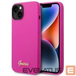 Citas preces Guess  Guess Silicone Vintage Gold Logo Case for iPhone 14 / 15 Plus - Fuchsia 