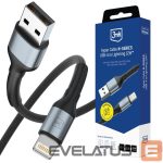 Citas preces 3MK  3mk Hyper Cable N-SERIES USB-A / Lightning 2m QC 3.0 5V/2.4A 12W - black 