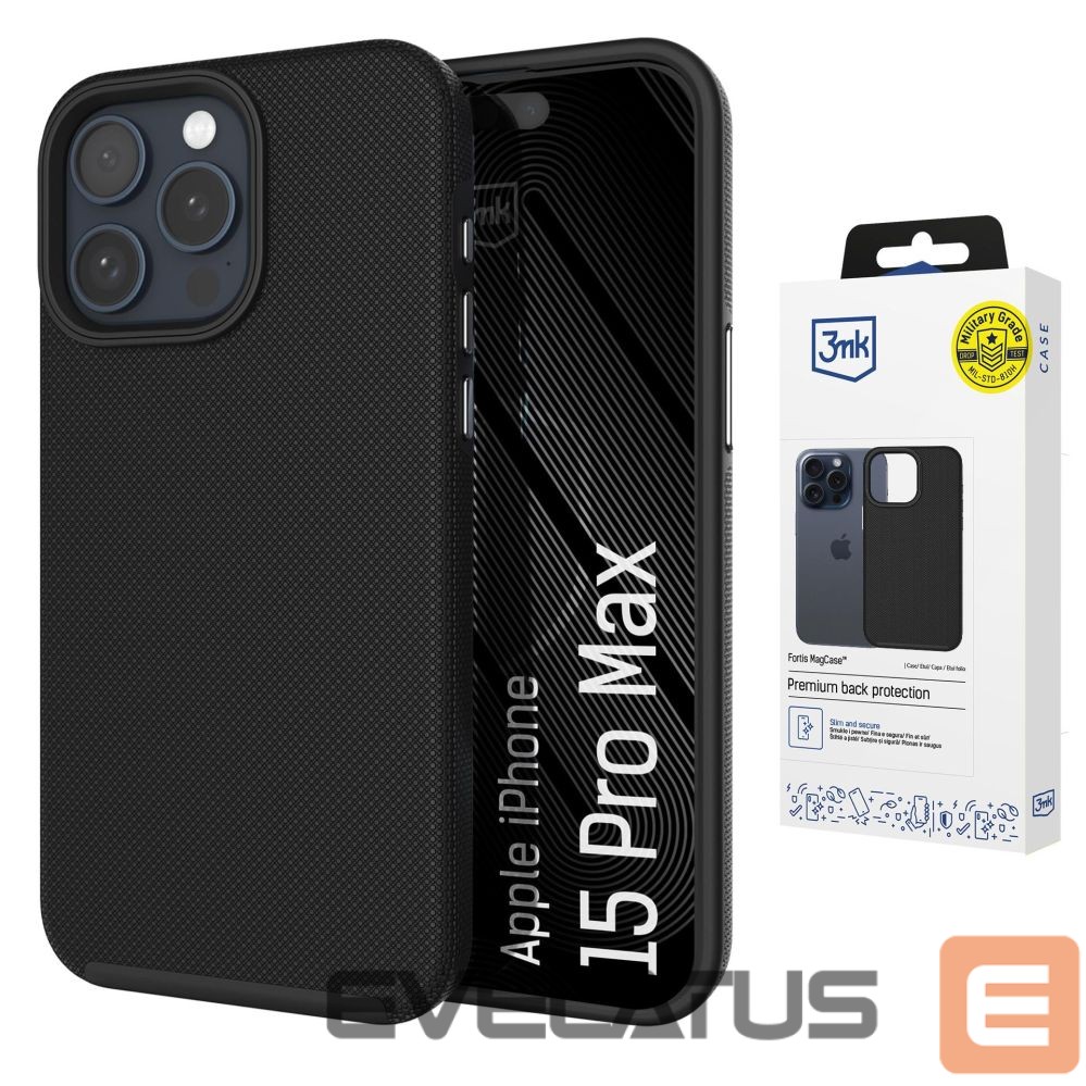 Citas preces 3MK 3mk Fortis MagCase for iPhone 15 Pro Max - Black