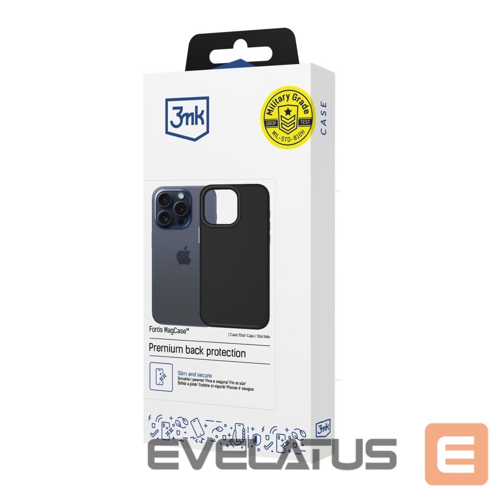 Citas preces 3MK 3mk Fortis MagCase for iPhone 15 Pro Max - Black