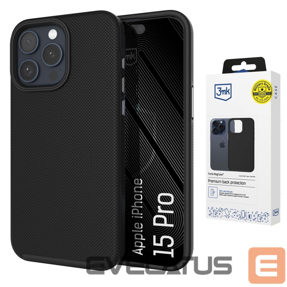 Citas preces 3MK 3mk Fortis MagCase for iPhone 15 Pro - Black