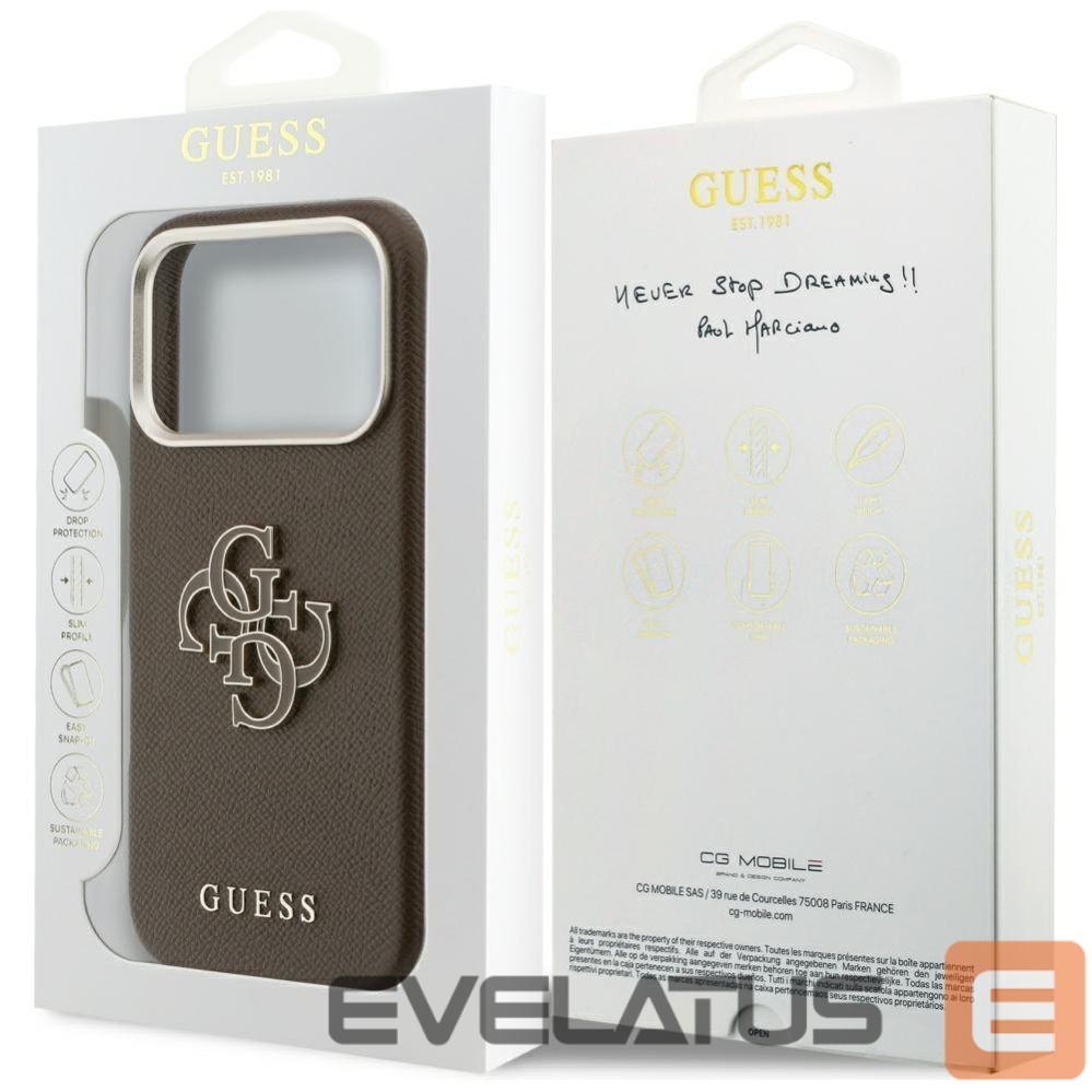 Citas preces Guess Guess 4G Strap Triangle Logo MagSafe Case for iPhone 17 Pro - Pink