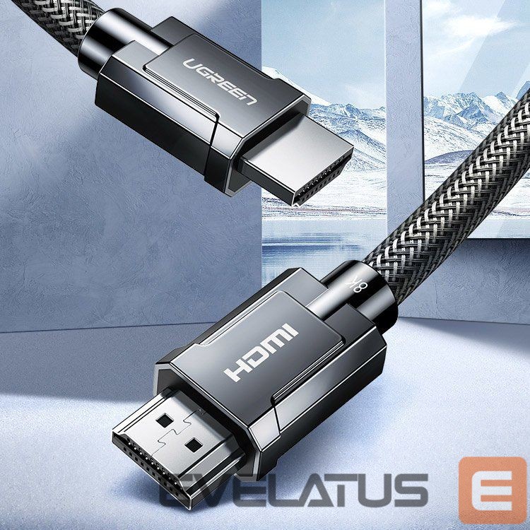 Kabelis Ugreen Ugreen cable HDMI 2.1 cable 8K 60 Hz / 4K 120 Hz 3D 48 Gbps HDR VRR QMS ALLM eARC QFT 2 m gray (HD135 70321)