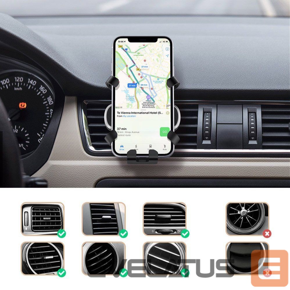Auto turētājs Ugreen Ugreen gravity car phone holder black (80871)