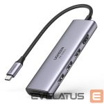 Cita datorprece Ugreen  Ugreen multi-functional HUB USB Type C - 3x USB 3.2 Gen 1 / HDMI 4K 60Hz / SD and TF card reader gray (60383 CM511) 