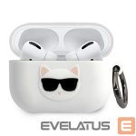 Aizmugurējais vāciņš Karl Lagerfeld  Karl Lagerfeld KLACAPSILCHWH AirPods Pro cover biały/white Silicone Choupette 