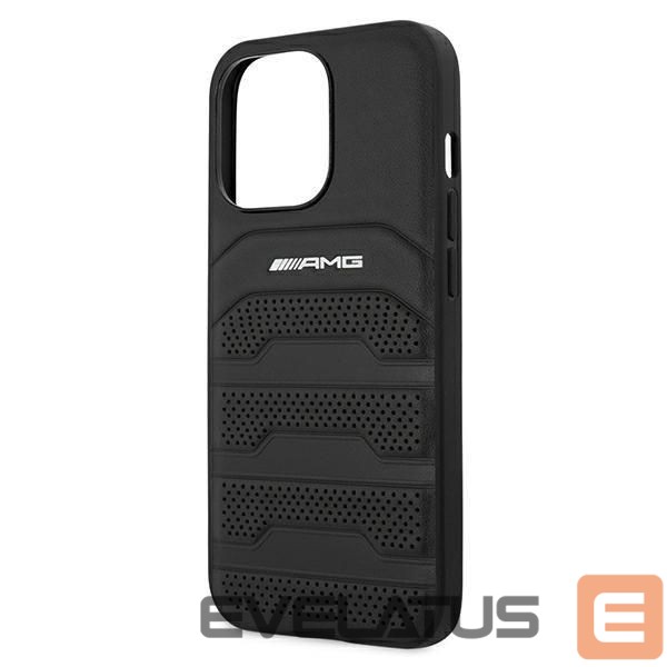 Aizmugurējais vāciņš Mercedes-Benz AMG AMHCP13XGSEBK iPhone 13 Pro Max 6,7" czarny/black hardcase Leather Debossed Lines
