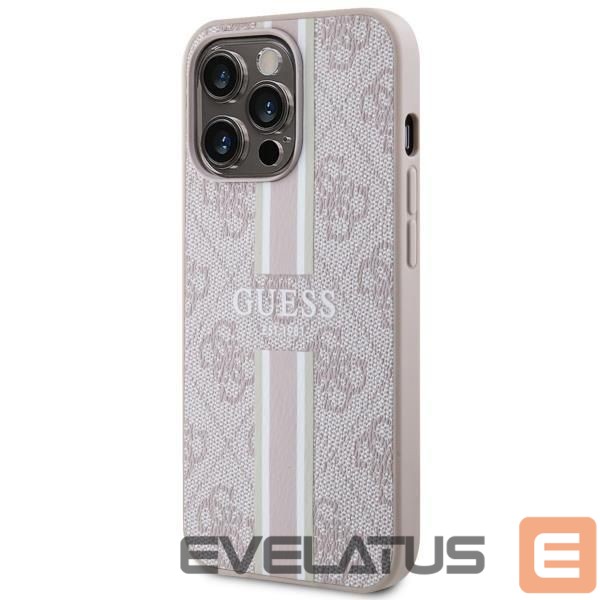 Aizmugurējais vāciņš Guess Guess GUHMP13XP4RPSP iPhone 13 Pro Max 6.7" pink/pink hardcase 4G Printed Stripes MagSafe