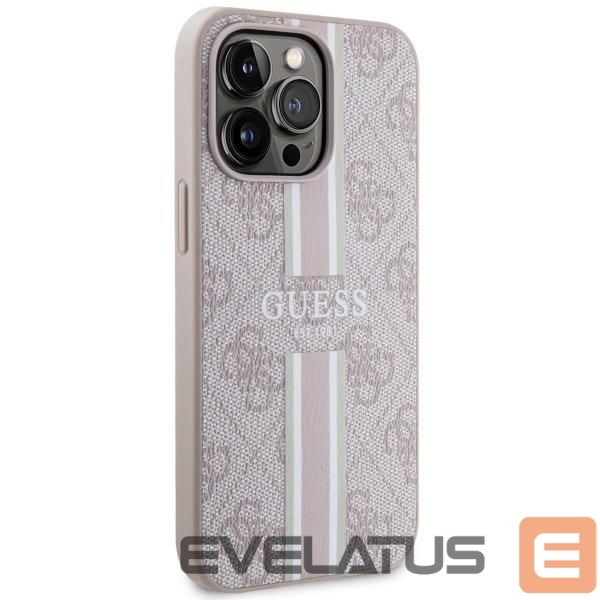 Aizmugurējais vāciņš Guess Guess GUHMP13XP4RPSP iPhone 13 Pro Max 6.7" pink/pink hardcase 4G Printed Stripes MagSafe
