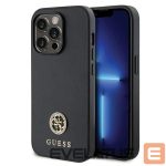 Aizmugurējais vāciņš Guess  Guess GUHCP15LPS4DGPK iPhone 15 Pro 6.1" black/black hardcase Strass Metal Logo 