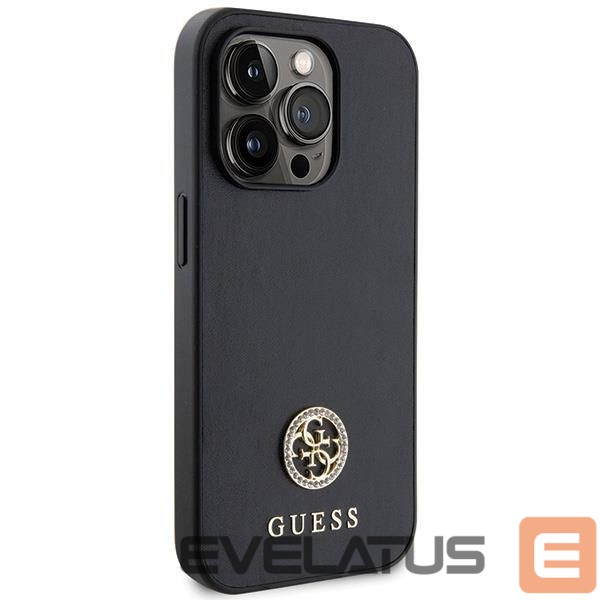 Aizmugurējais vāciņš Guess Guess GUHCP15LPS4DGPK iPhone 15 Pro 6.1" black/black hardcase Strass Metal Logo
