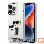 Aizmugurējais vāciņš Karl Lagerfeld  Karl Lagerfeld Glitter Karl&Choupette case for iPhone 14 Pro - transparent 