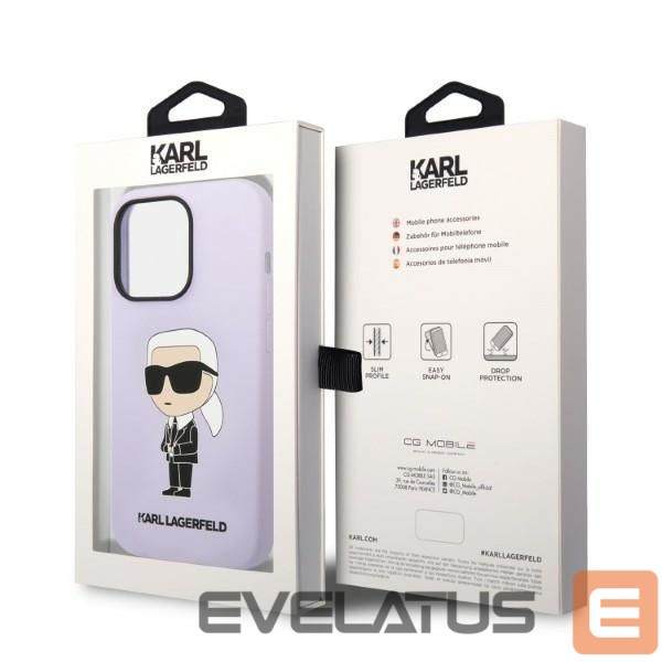 Aizmugurējais vāciņš Karl Lagerfeld Karl Lagerfeld KLHCP14XSNIKBCU iPhone 14 Pro Max 6.7" hardcase purple/purple Silicone Ikonik