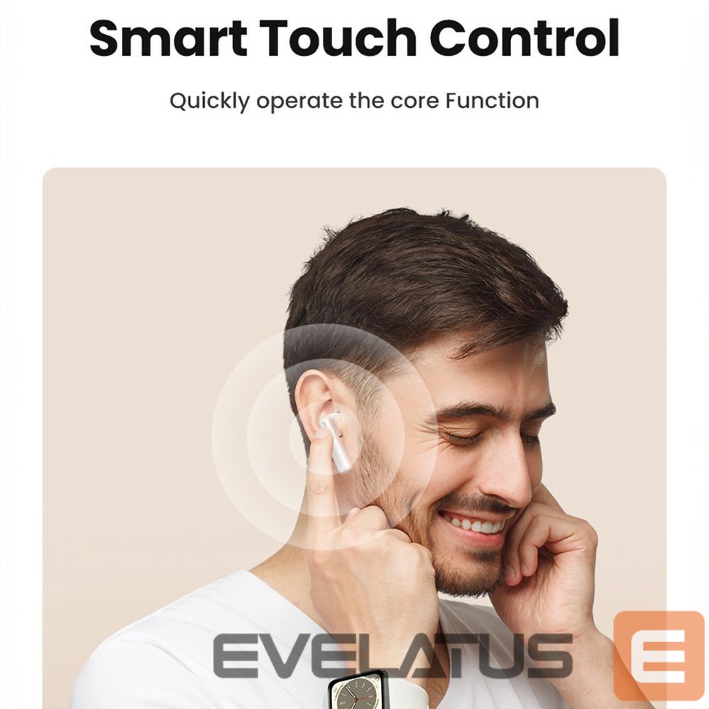 Vadu austiņas Ugreen Ugreen HiTune T6 wireless headphones with ANC function + USB-A - USB-C cable - white