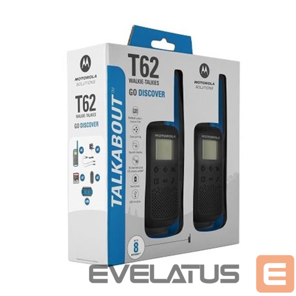 Radio uztvērēji Motorola Motorola Talkabout T62 twin-pack + charger blue