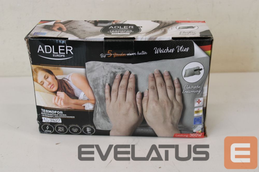 Cita mazā sadzīves tehnika Adler SALE OUT. Electric Hot water bottle warmer | AD 7427 | Number of heating levels 1 | Number of persons 1 | Remote control | Soft polar | 360 W | Gray | DAMAGED PACKAGING