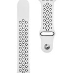 Siksniņa Tactical Apple Watch 42/44/45mm Double Silicone Strap White Black