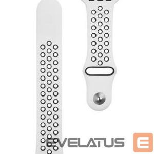 Siksniņa Tactical Apple Watch 42/44/45mm Double Silicone Strap White Black