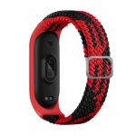 Siksniņa iLike  Mi Band 3/4/5/6 Braided Fabric Strap Red Black