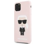 Aizmugurējais vāciņš Karl Lagerfeld Apple iPhone 11 Pro Max Silicone Fullbody Ikonic Pink Pink
